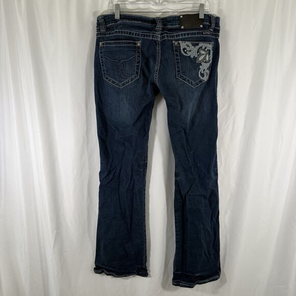 Trinity Ranch Jeans Womens 17 35x35 Dark Wash Blue Denim Bedazzled Cotton Blend - Picture 11 of 16